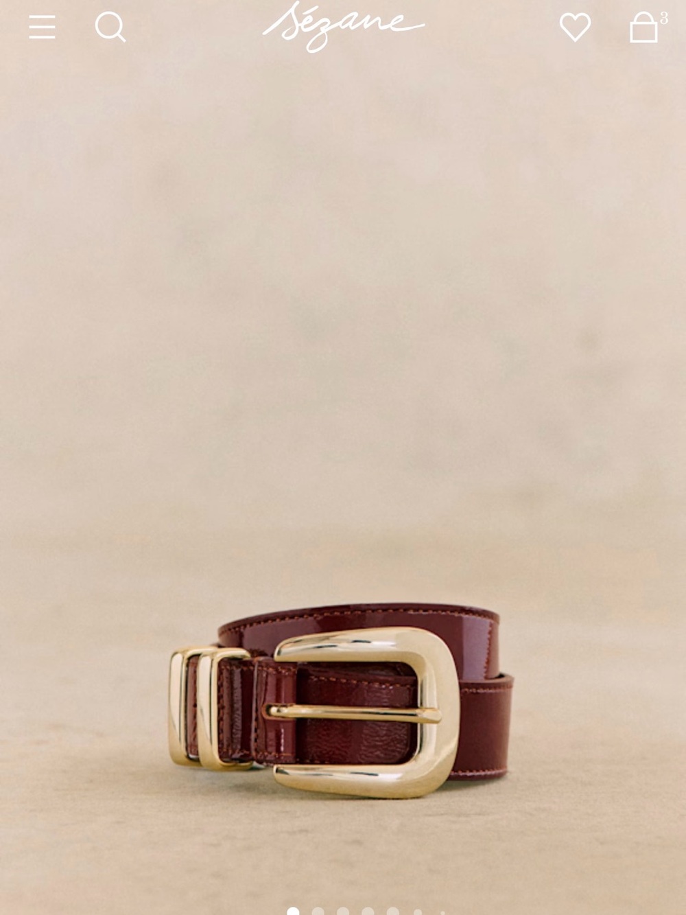 Sézane Bordeaux glacé belt NWT